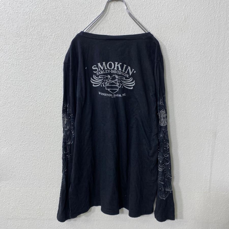 HARLEY DAVIDSON 長袖 プリントTシャツ レディース 3XL ブラック