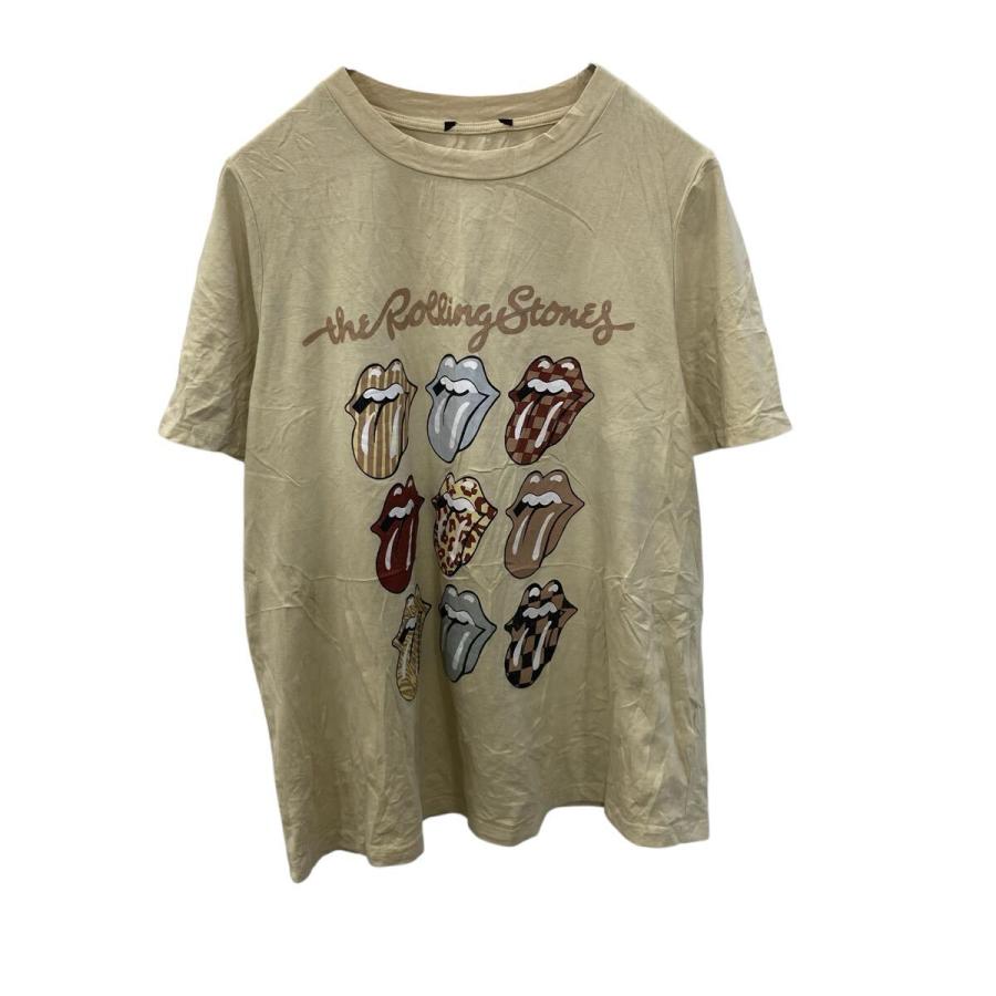 The Rolling Stones 半袖プリントTシャツ M〜L クリーム ローリング 
