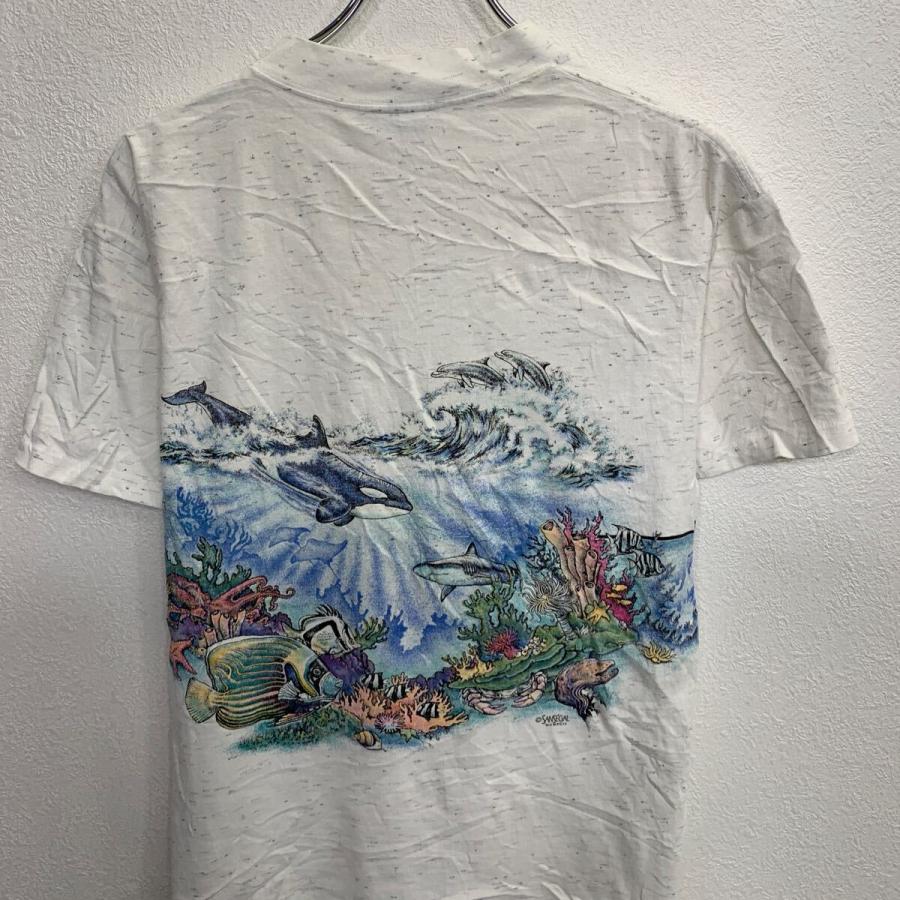 SANSEGAL 半袖 プリントTシャツ L ホワイト プルオーバー アメリカ製
