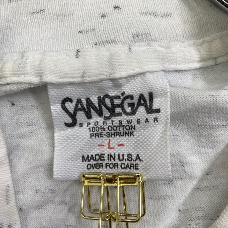 SANSEGAL 半袖 プリントTシャツ L ホワイト プルオーバー アメリカ製