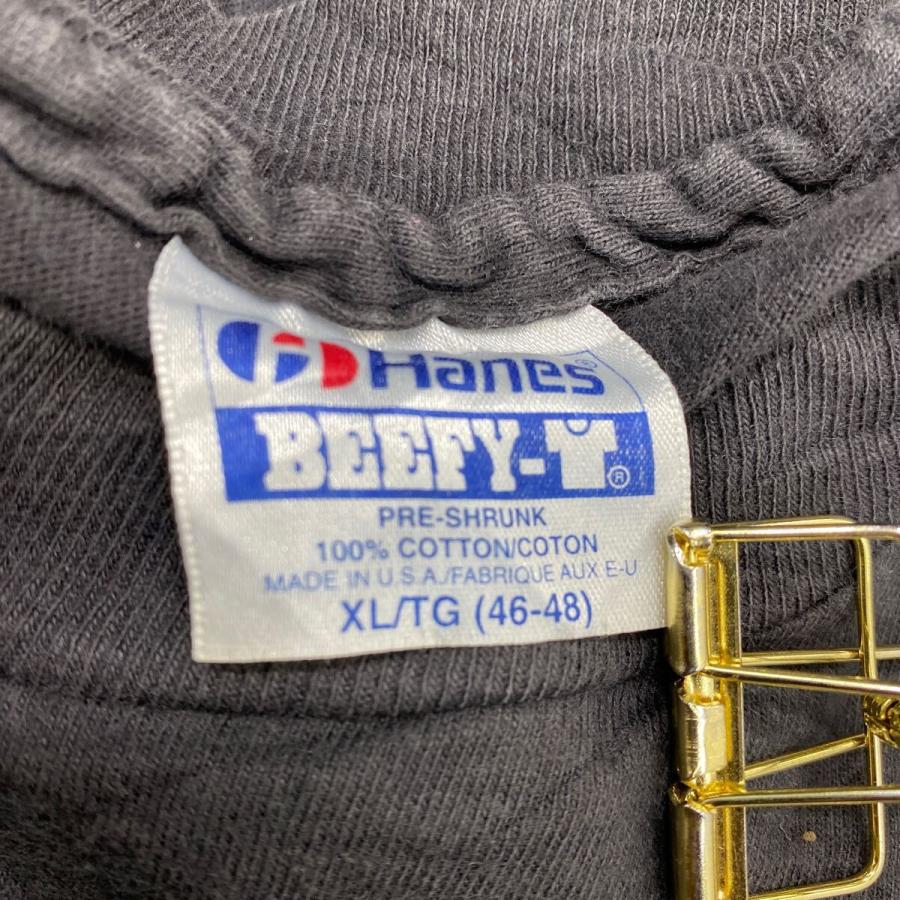 Hanes BEEFY-T 半袖 ロゴTシャツ XL フェードブラック ヘインズ