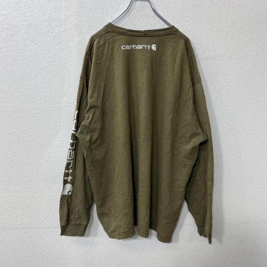 Carhartt 長袖 プリントTシャツ XL オリーブ カーキ カーハート プル 