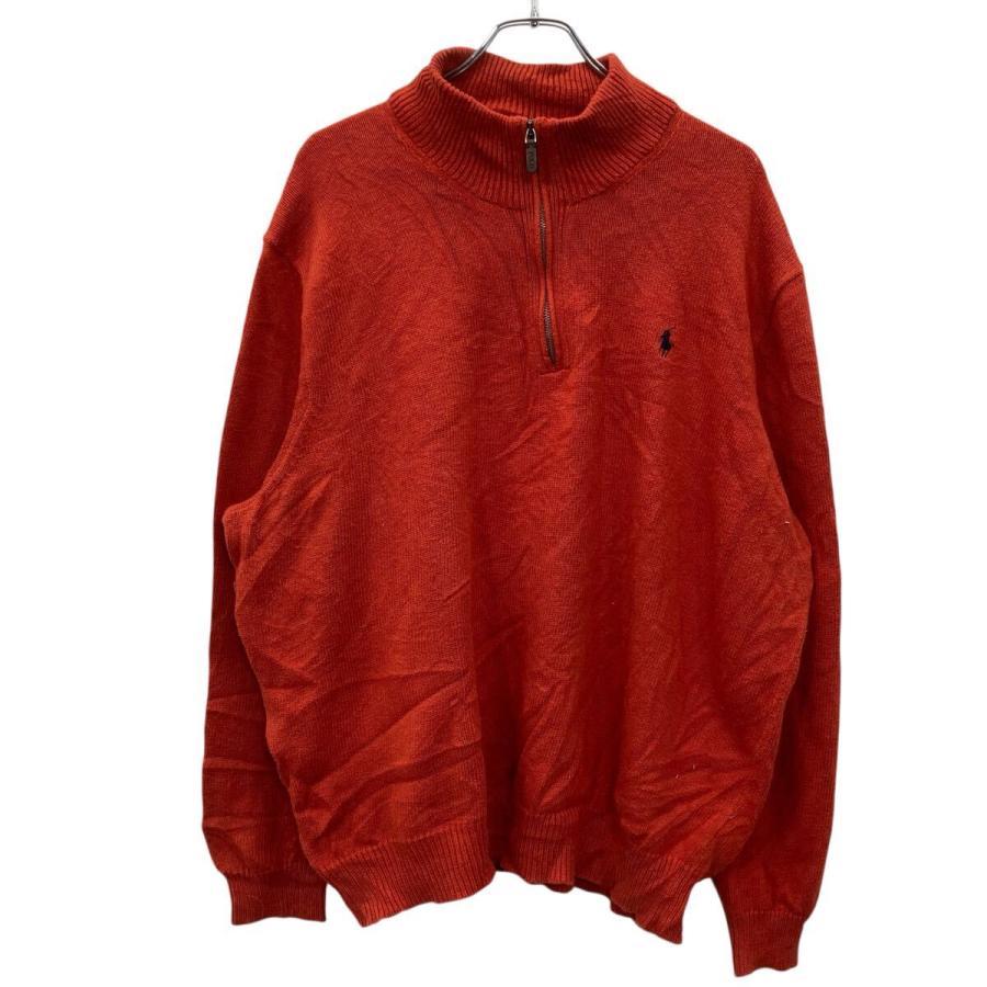 Polo Ralph Lauren ハーフジップコットンニット 2XB オレンジ ポロ 