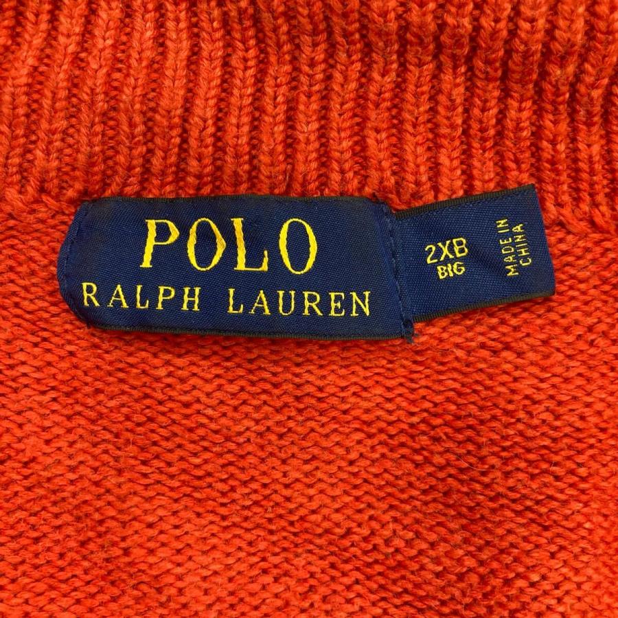 Polo Ralph Lauren ハーフジップコットンニット 2XB オレンジ ポロ 