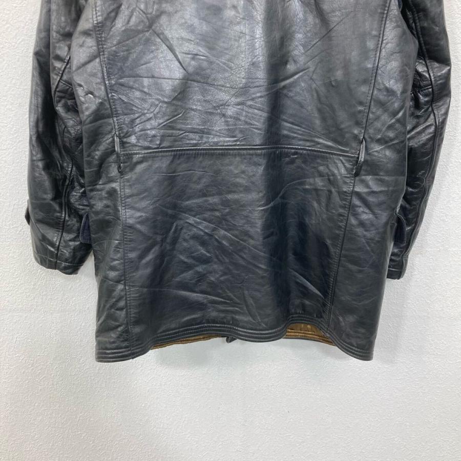 ユーロ レザーカーコート Mサイズ位 ブラック カナダ ムートン