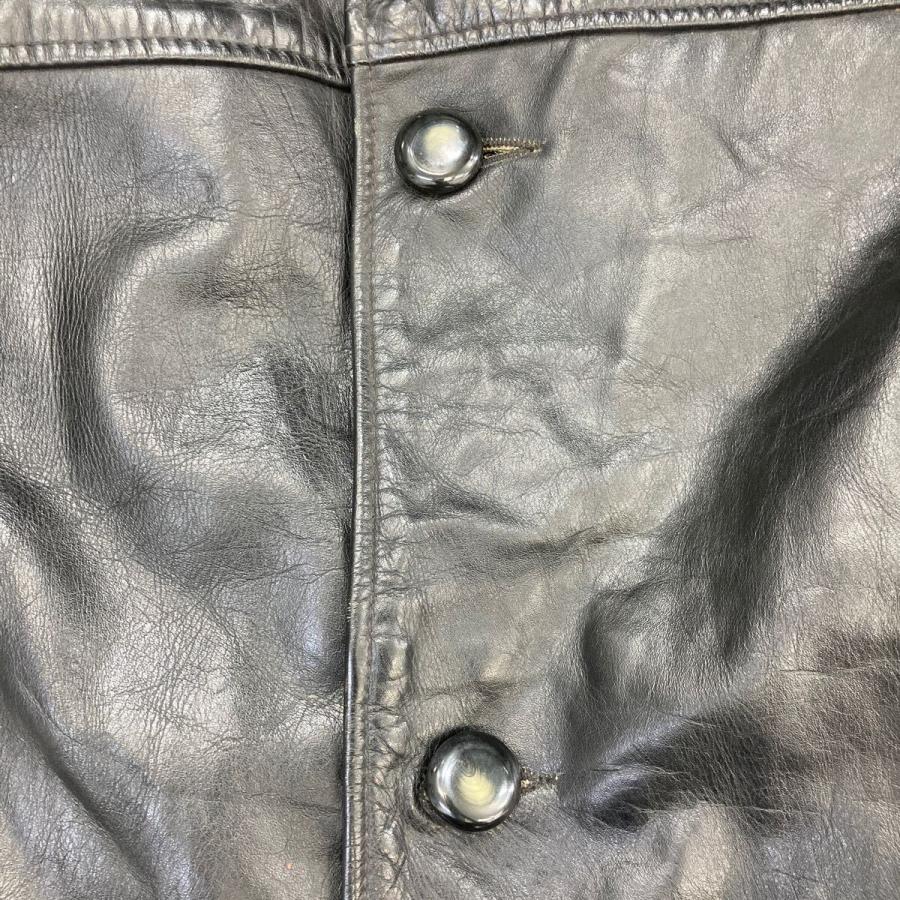 ユーロ レザーカーコート Mサイズ位 ブラック カナダ ムートン