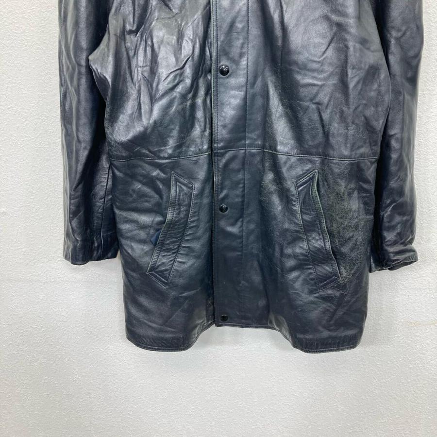 【即日発送・EU古着】フランス古着　レザージャケット　カーコート　黒　M ユーロ レザーカーコート Mサイズ位 ブラック フランス ヴィンテージ