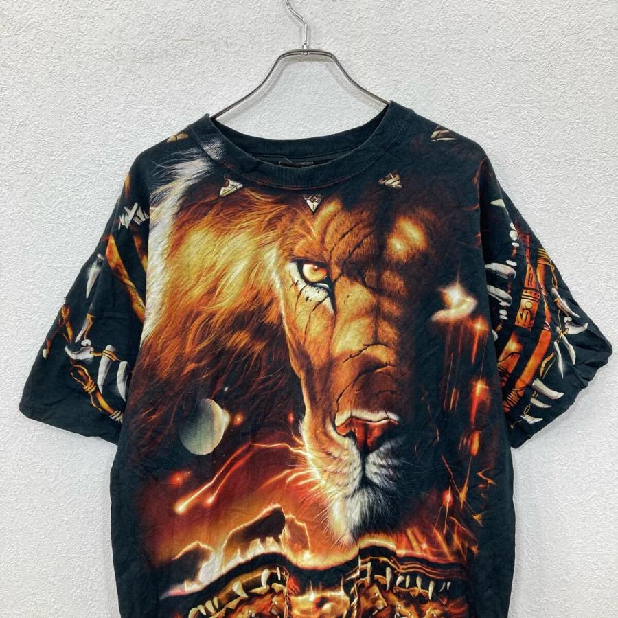 LIQUID BLUE 半袖 アニマル プリントTシャツ XL位 ブラック リキッド