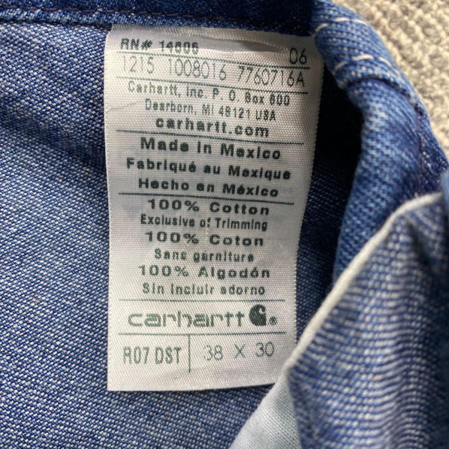 Carhartt デニム オーバーオール W38 ネイビー カーハート メキシコ製