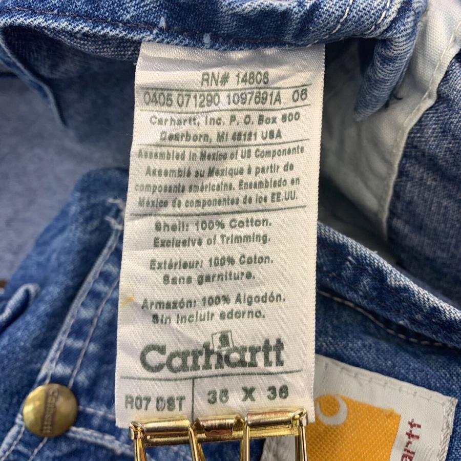 Carhartt デニム オーバーオール W36 インディゴブルー カーハート