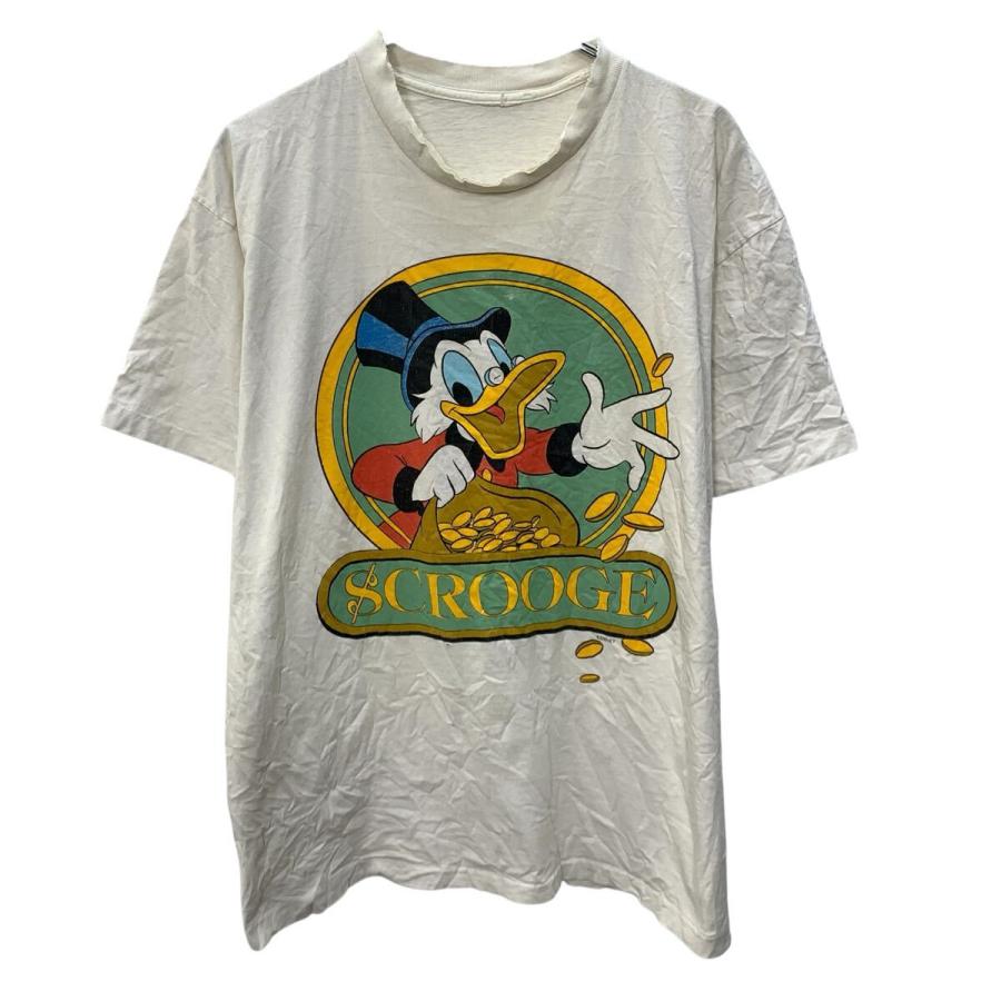 Disney 半袖 キャラクターTシャツ L〜 ホワイト ディズニー プル