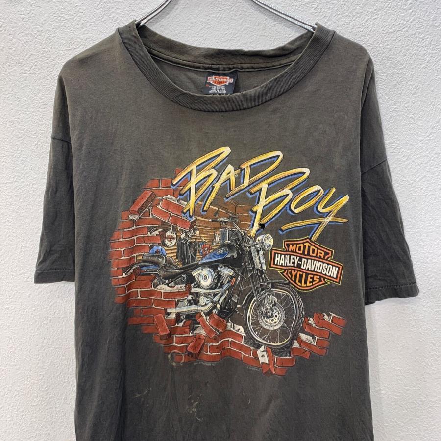 HARLEY DAVIDSON 半袖 プリントTシャツ XL フェードブラック ハーレー