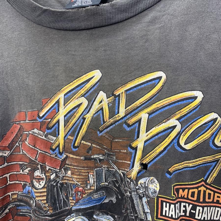 HARLEY DAVIDSON 半袖 プリントTシャツ XL フェードブラック ハーレー