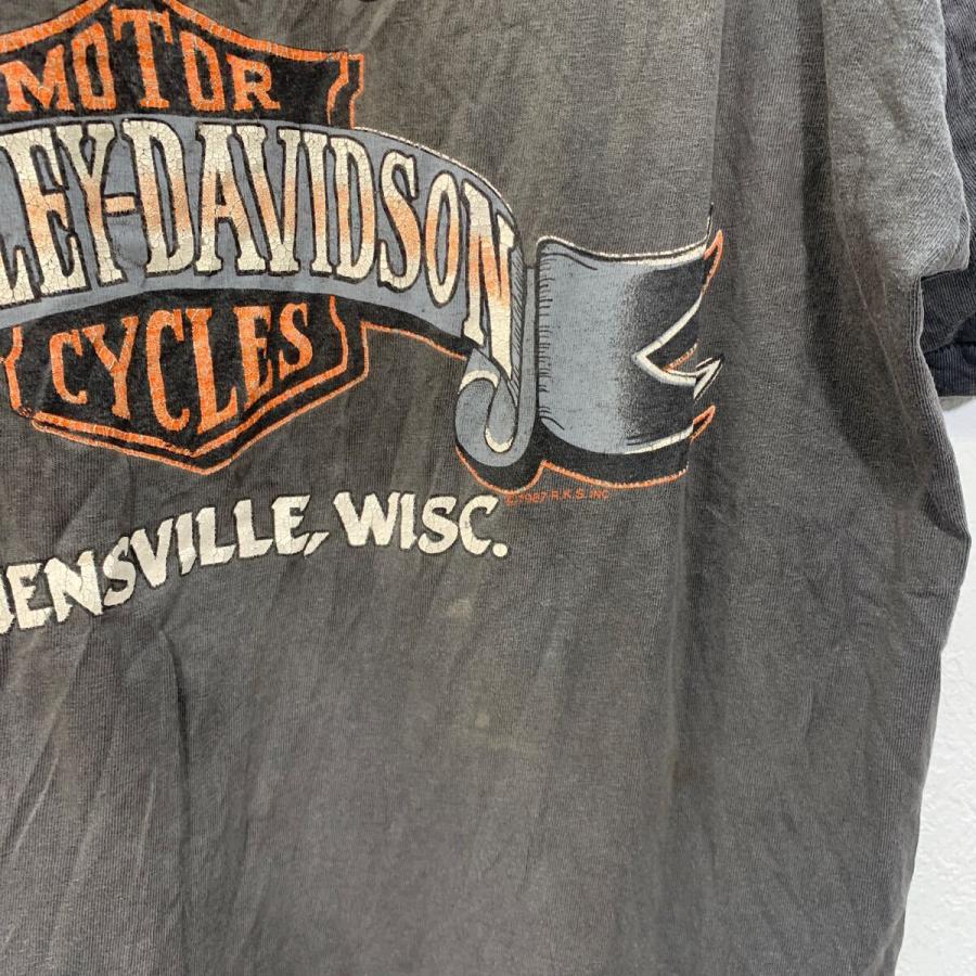 HARLEY DAVIDSON 半袖 プリントTシャツ XL フェードブラック ハーレー