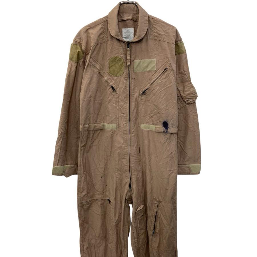 長袖 つなぎ 42R カーキ系 ジップアップ オールインワン マルチ