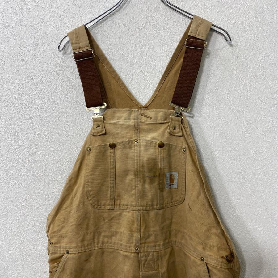 Carhartt 中綿 ダック ダブルニーオーバーオール W42 ブラウン
