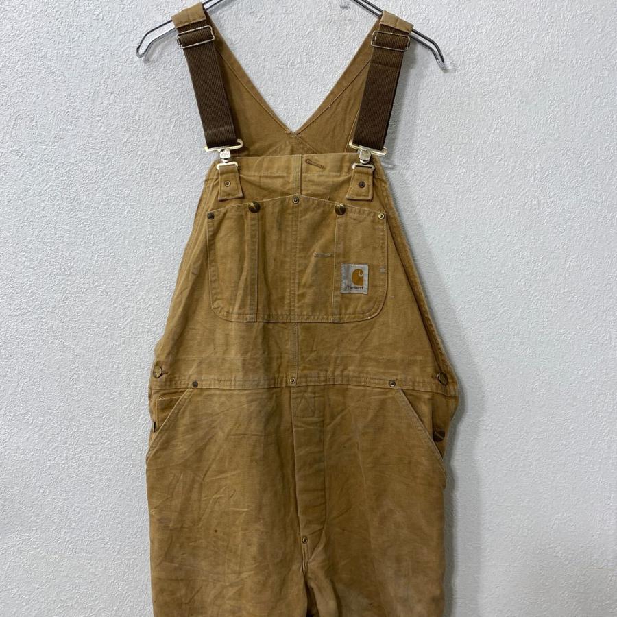 Carhartt 中綿 ダック ダブルニー オーバーオール W38 ブラウン