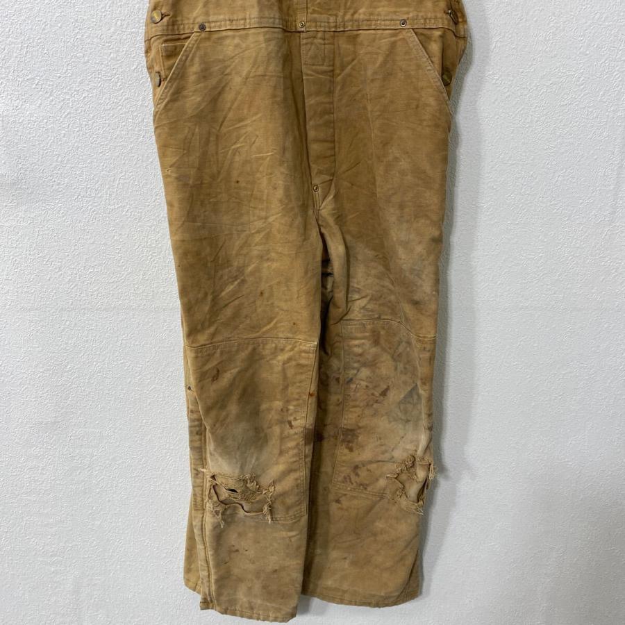 Carhartt 中綿 ダック ダブルニー オーバーオール W38 ブラウン
