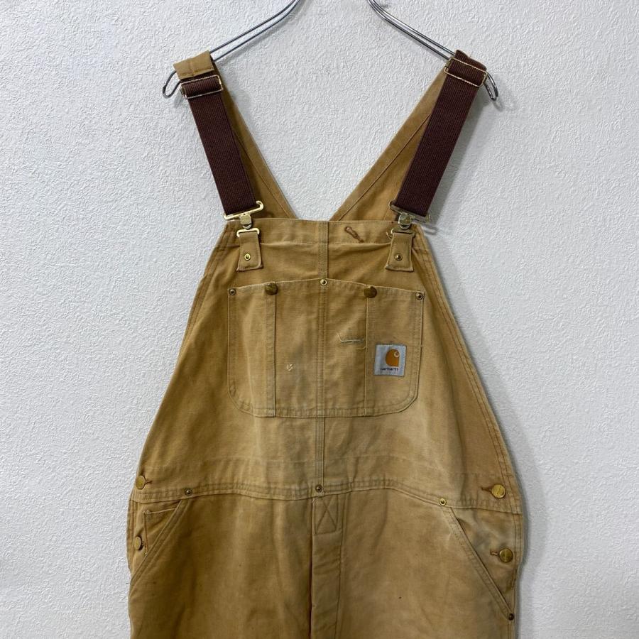 Carhartt 中綿 ダック ダブルニー オーバーオール W42 ブラウン