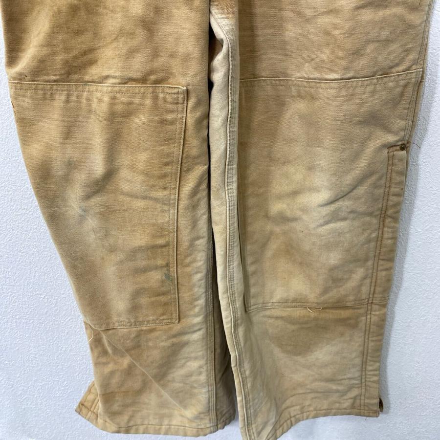 Carhartt 中綿 ダック ダブルニー オーバーオール W42 ブラウン