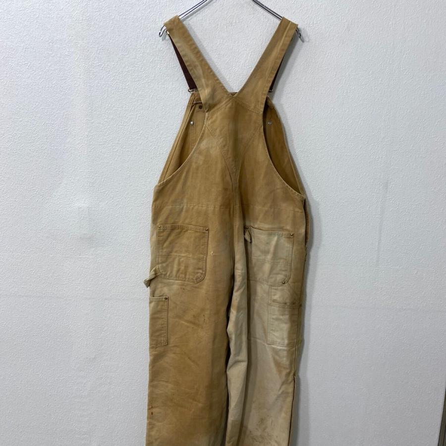Carhartt 中綿 ダック ダブルニー オーバーオール W42 ブラウン