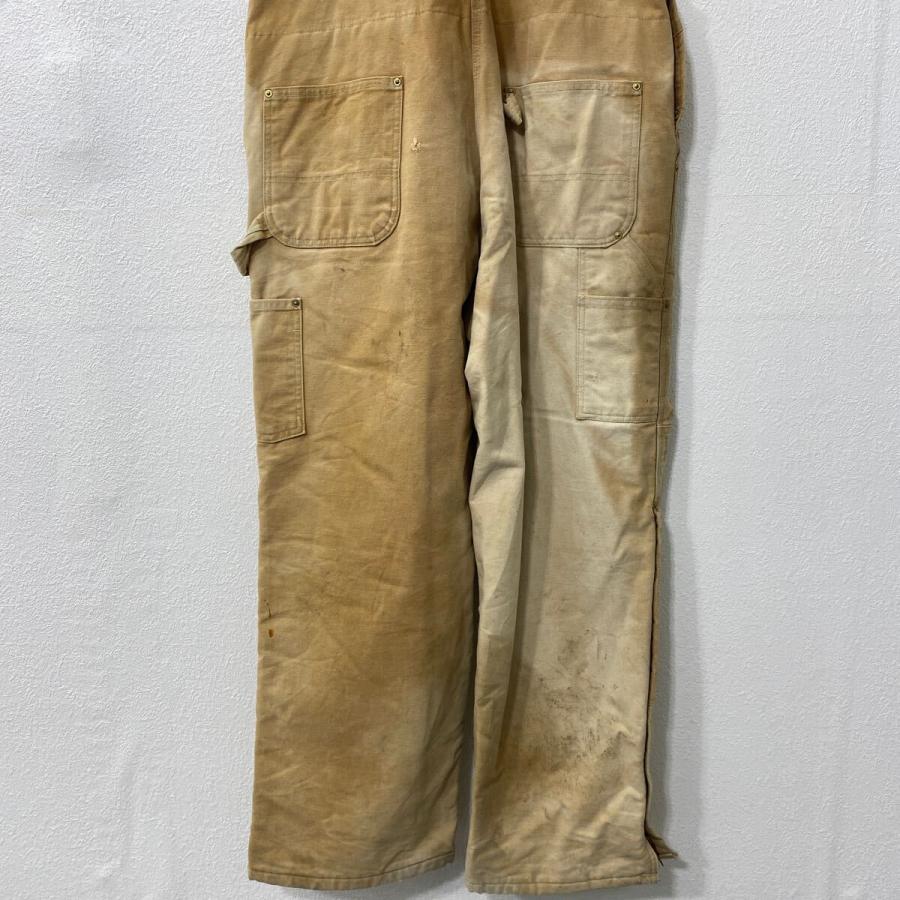 Carhartt 中綿 ダック ダブルニー オーバーオール W42 ブラウン