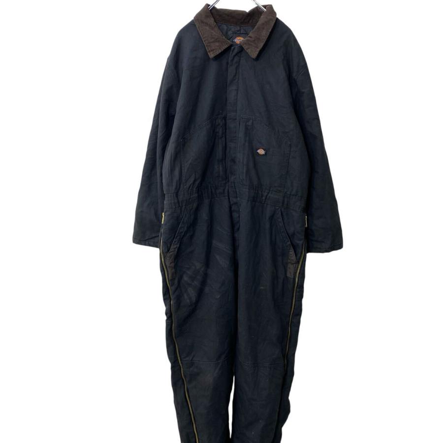 Dickies 中綿 ダック ダブルニー 長袖つなぎ W44 ブラック 