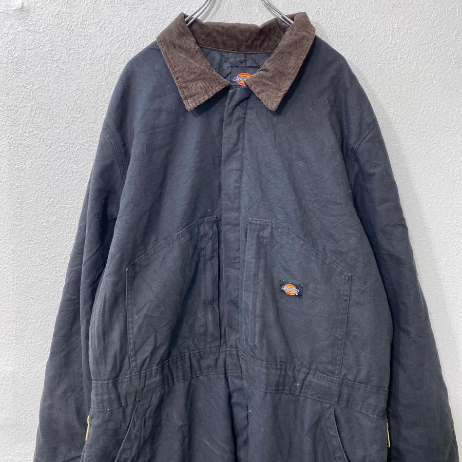 Dickies 中綿 ダック ダブルニー 長袖つなぎ W44 ブラック 