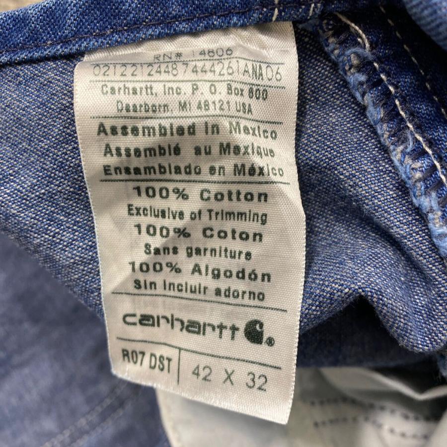 Carhartt デニム オーバーオール W42 ブルー カーハート メキシコ製