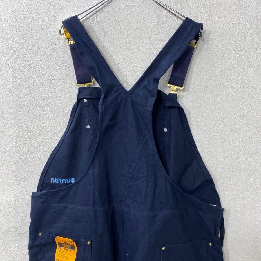 ★USA古着★ Carhartt 中綿オーバーオール　ダブルニー Carhartt 中綿 ダック ダブルニー オーバーオール W50 ネイビー