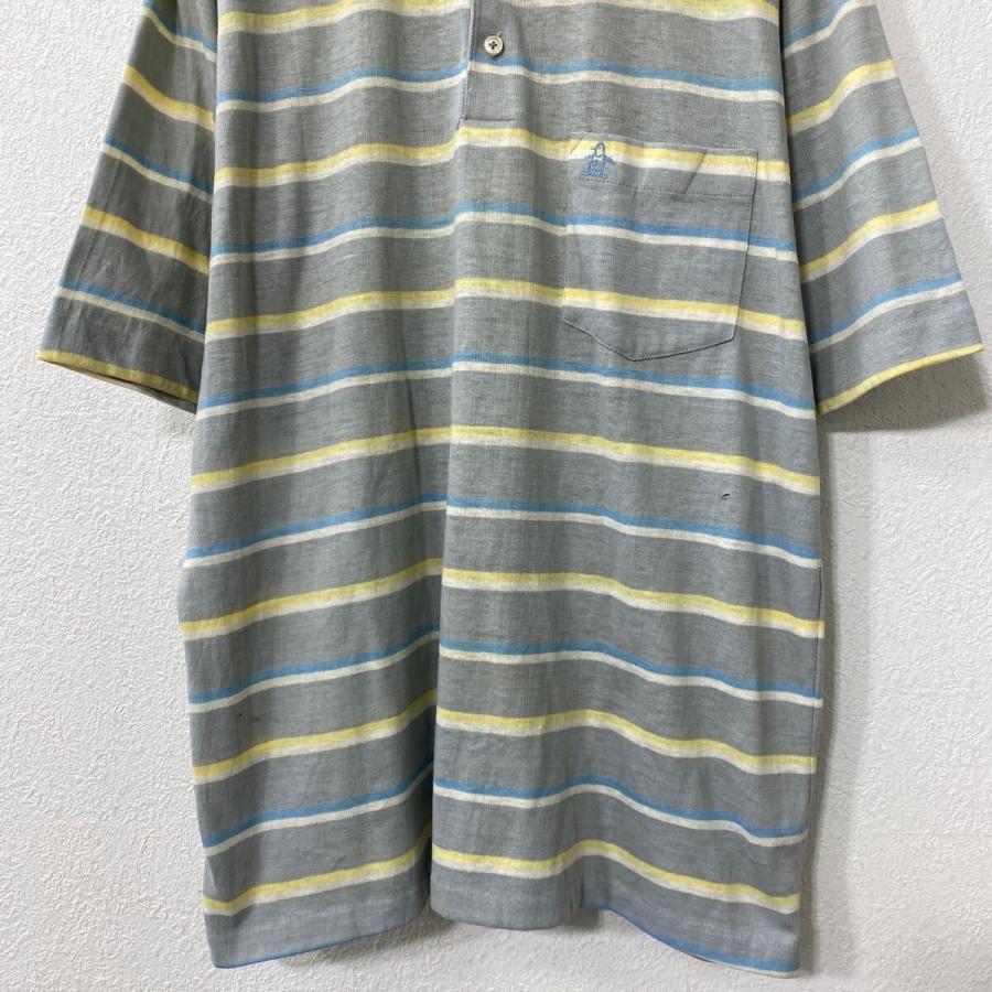 GRAND SLAM MUNSINGWEAR 半袖 ボーダー ポロシャツ XL グレー