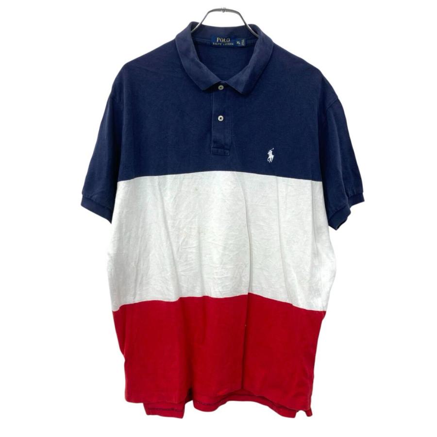 POLO RALPH LAUREN 半袖 ポロシャツ XL ネイビー ホワイト レッド 