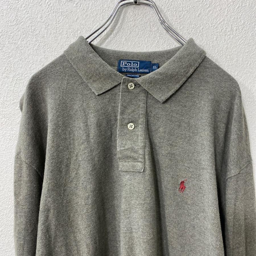 Polo Ralph Lauren 長袖 ロゴ ポロシャツ XL グレー ポロラルフ