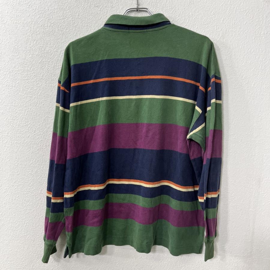 nautica 長袖 ボーダー ポロシャツ L グリーン ノーティカ 古着卸
