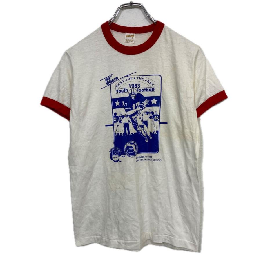 Sportswear 半袖 プリント リンガーTシャツ S ホワイト レッド USA製