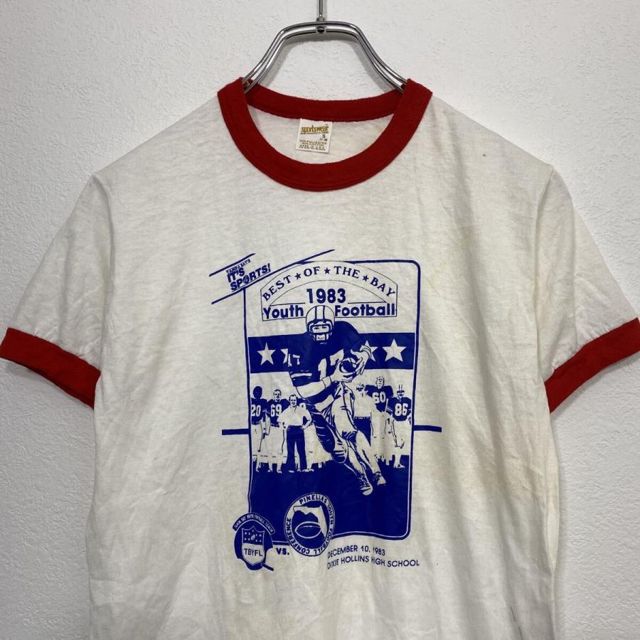 Sportswear 半袖 プリント リンガーTシャツ S ホワイト レッド USA製