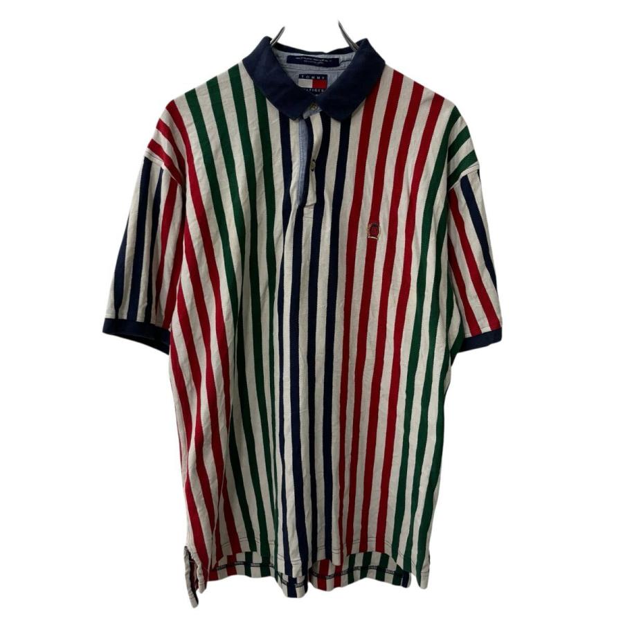 TOMMY HILFIGER 半袖 ポロシャツ L ホワイト マルチカラー ポロ トミー 