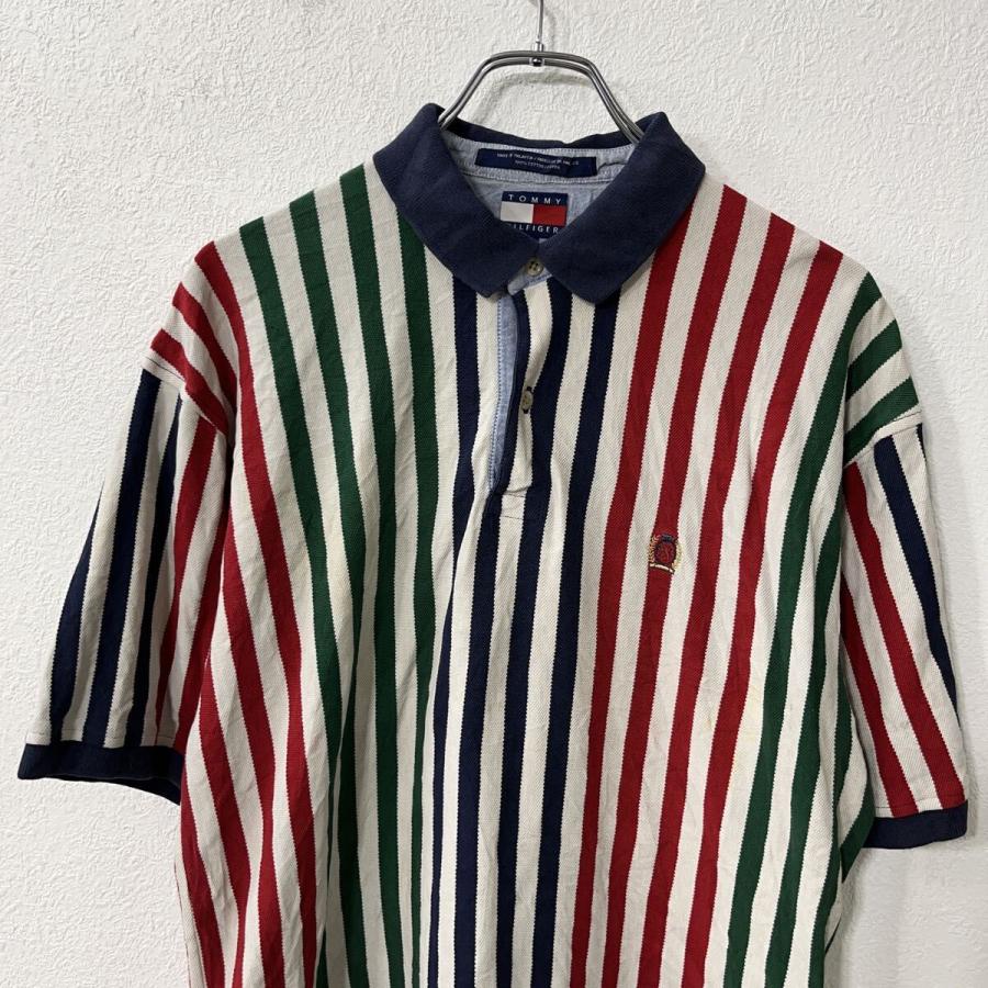 TOMMY HILFIGER 半袖 ポロシャツ L ホワイト マルチカラー ポロ トミー 