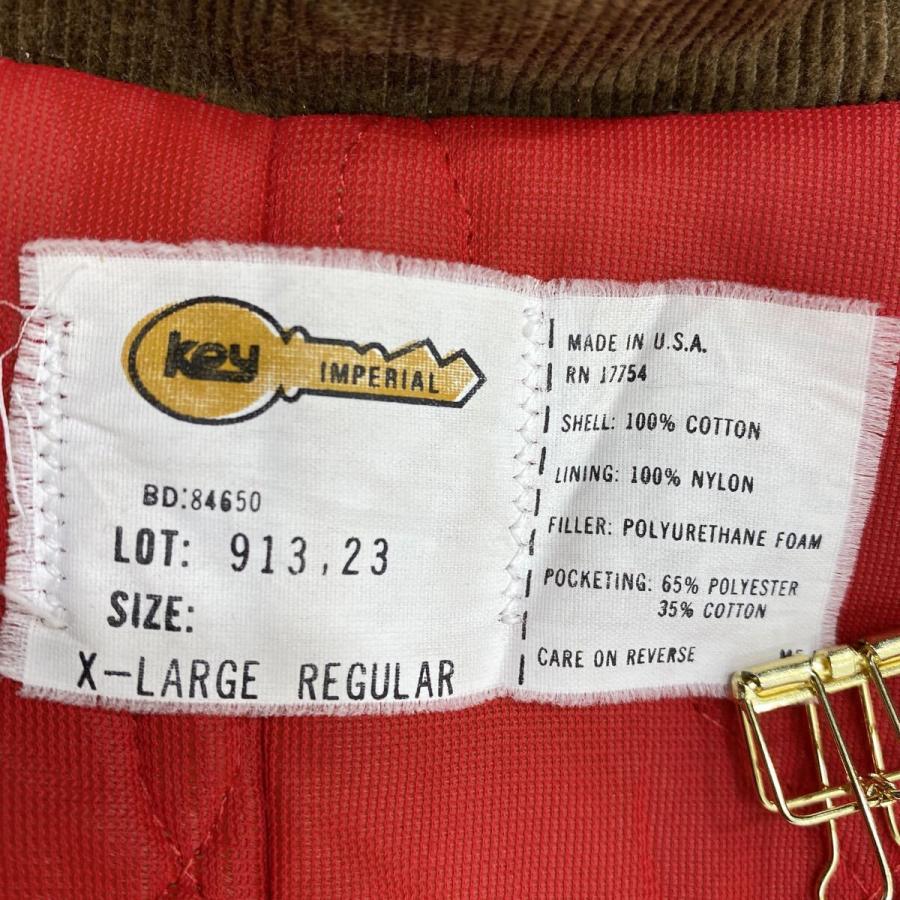Key 中綿 ダック 長袖つなぎ W46 ブラウン キー USA製 TALONジップ
