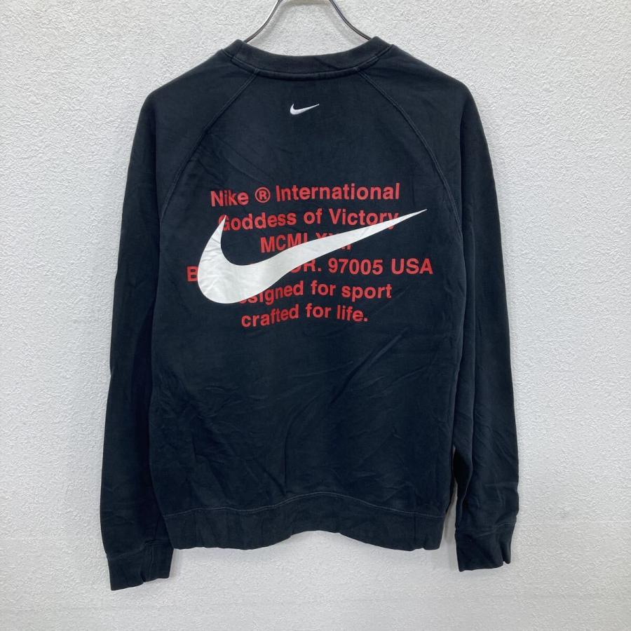 NIKE プリントスウェット トレーナー M ブラック ナイキ クルーネック