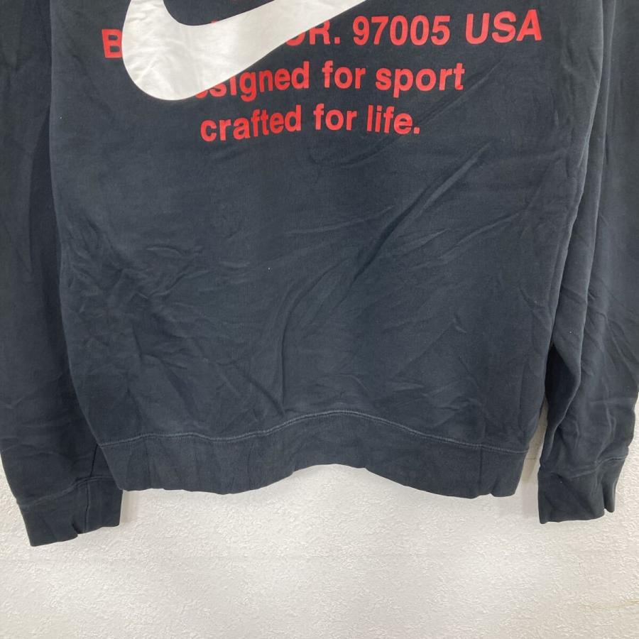 NIKE プリントスウェット トレーナー M ブラック ナイキ クルーネック