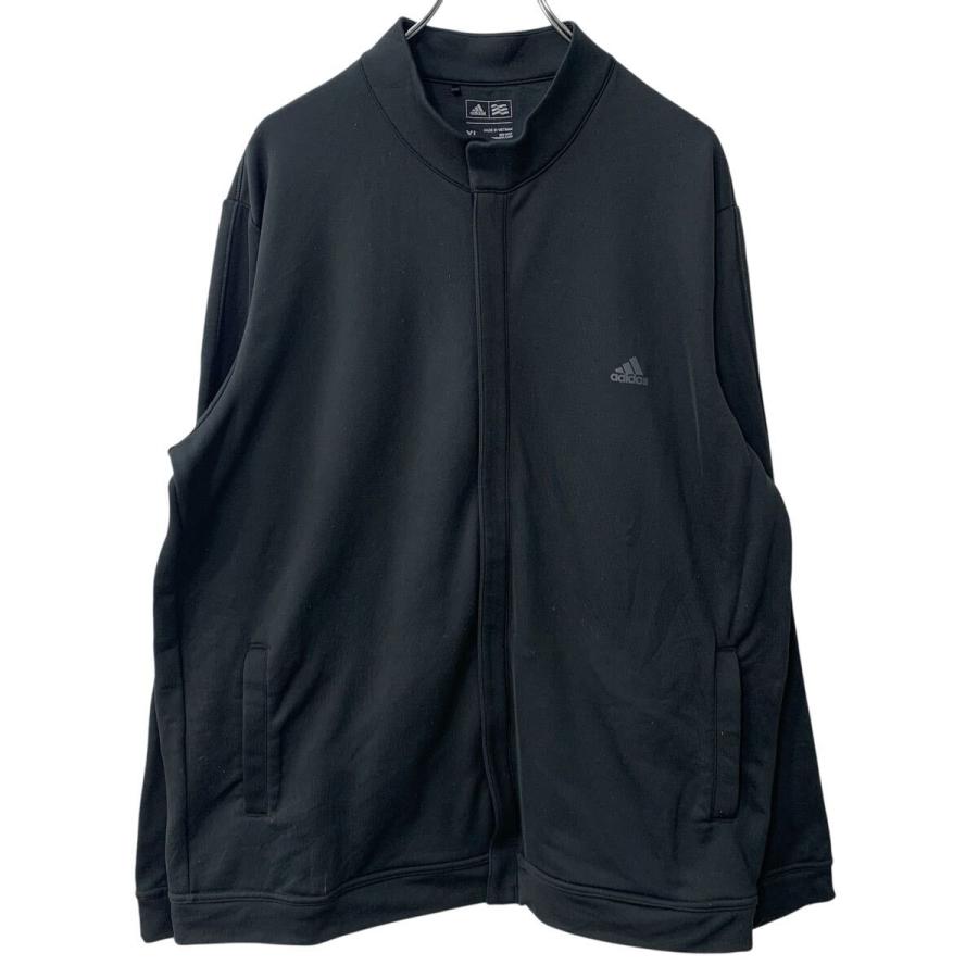 adidas ロゴスウェット ジャージ XL ブラック アディダス ジップアップ 