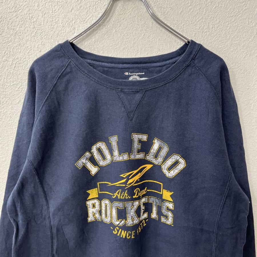 Champion プリントスウェット トレーナー XL ネイビー チャンピオン V