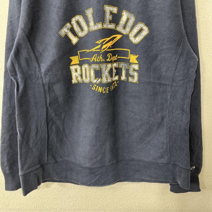 Champion プリントスウェット トレーナー XL ネイビー チャンピオン V