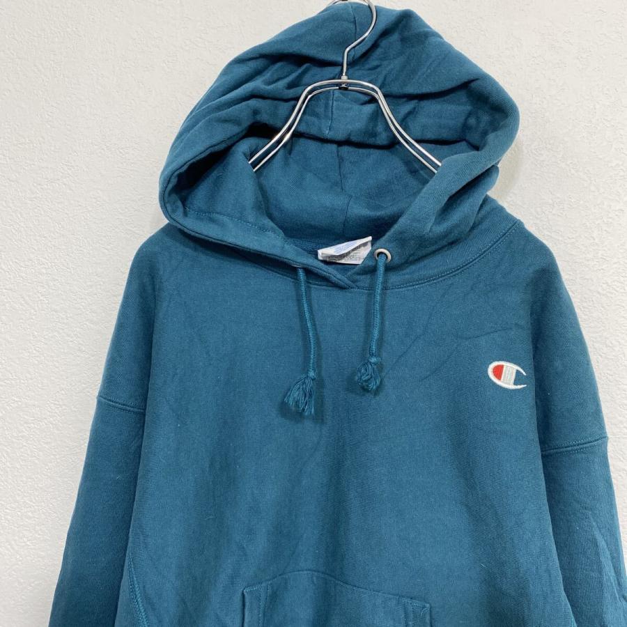 Champion ロゴスウェット パーカー S ブルーグリーン チャンピオン