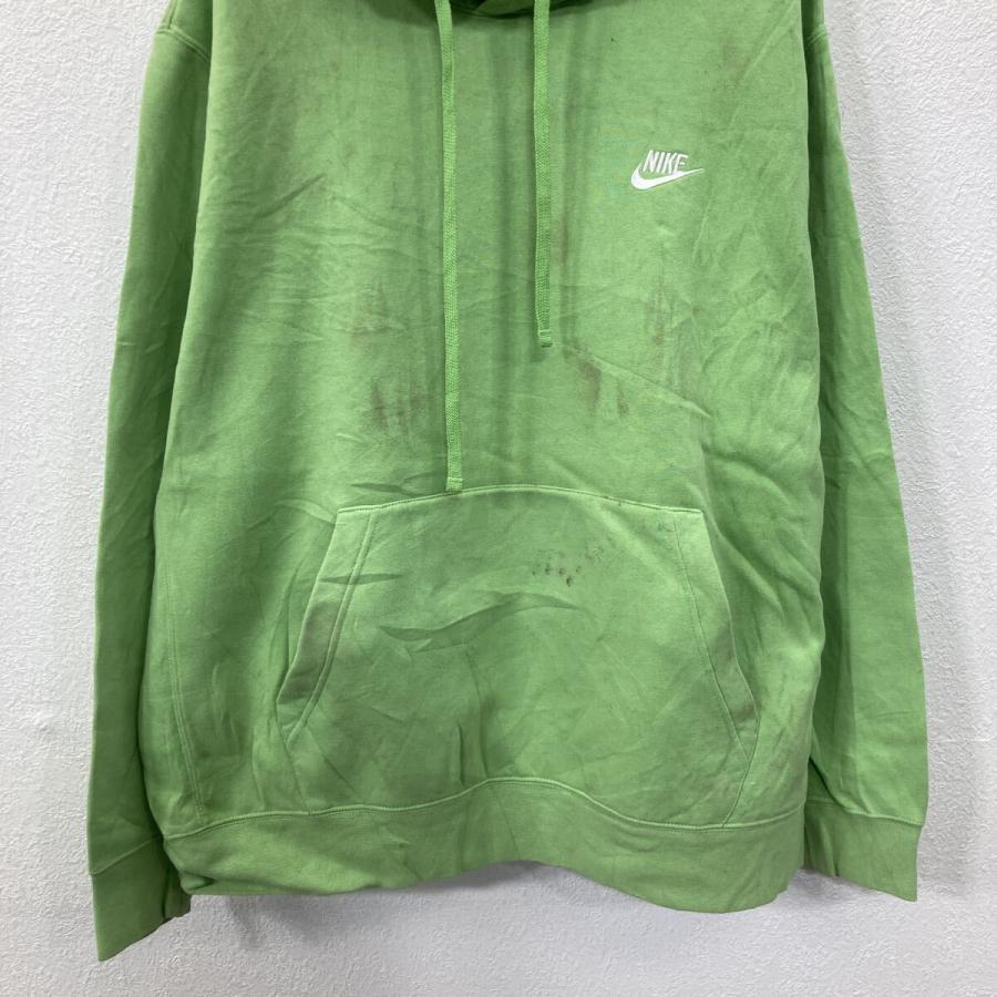 NIKE 無地 スウェット パーカー XL ライムグリーン ナイキ 裏起毛 ワン