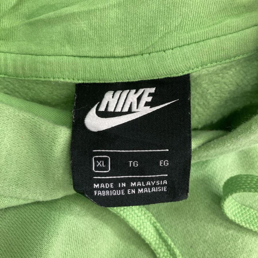 NIKE 無地 スウェット パーカー XL ライムグリーン ナイキ 裏起毛 ワン