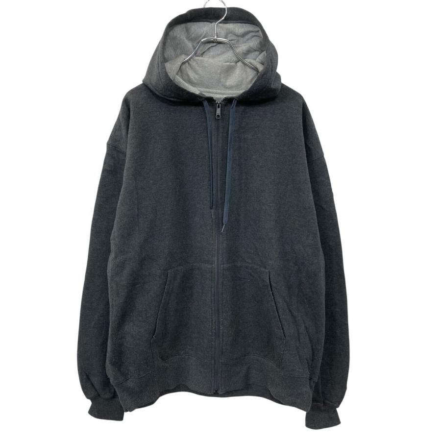 Champion ジップアップ 無地 スウェット パーカー XL チャコールグレー 