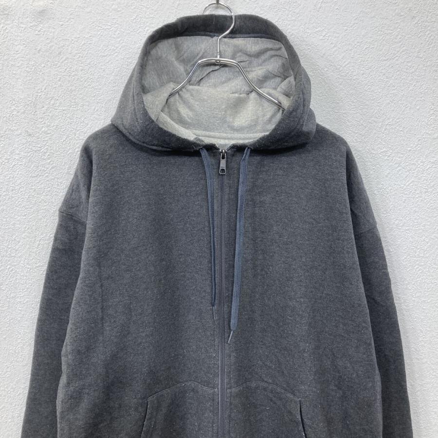 Champion ジップアップ 無地 スウェット パーカー XL チャコールグレー 