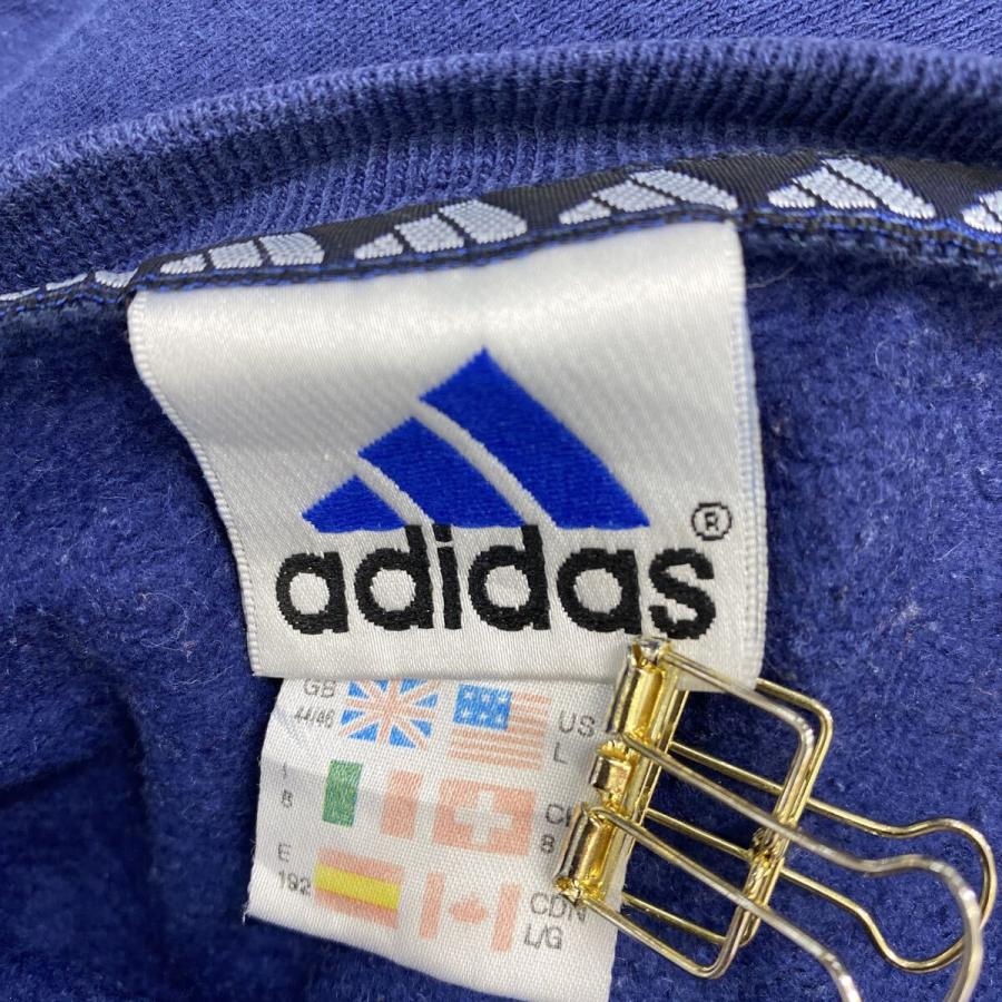 adidas ロゴスウェット トレーナー L ネイビー アディダス 裏起毛 袖